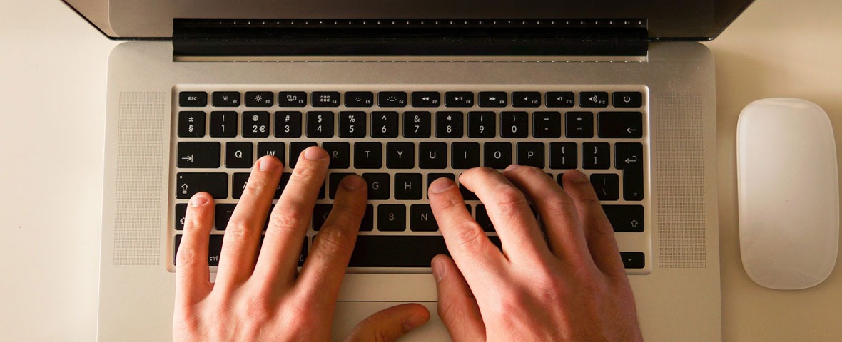 Keyboard computer laptop hands typing