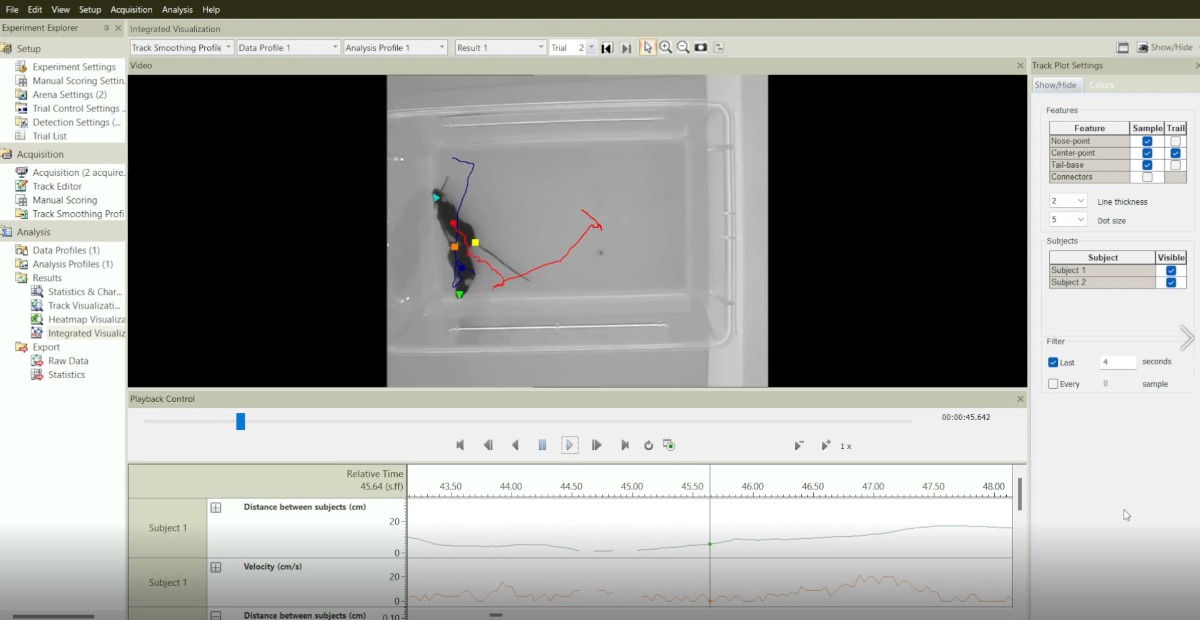 multi subject tracker MST ethovision screenshot