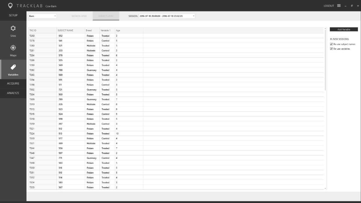 tracklab screenshot results individual group