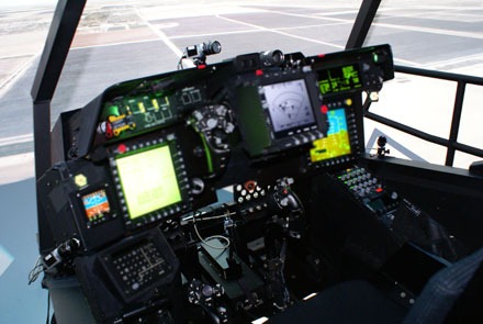 Boeing Apache helicopter cockpit simulator system